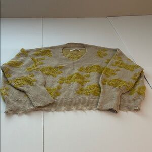 anthropology Slouchy Yellow/Tan Sweater size M